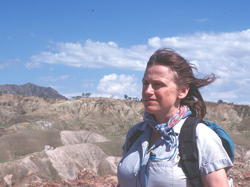 Kathy Schick in the Nihewan Basin, China