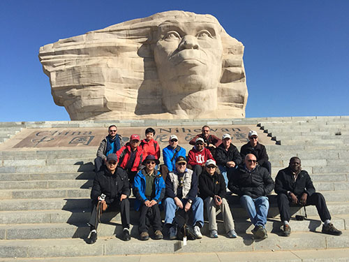 Research group at the Homo Erectus Monument in China
